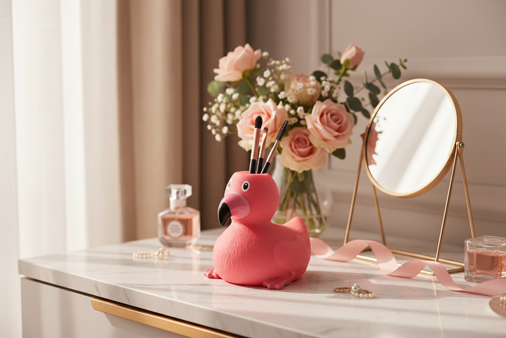 Duck Flamant Rose houdt vast