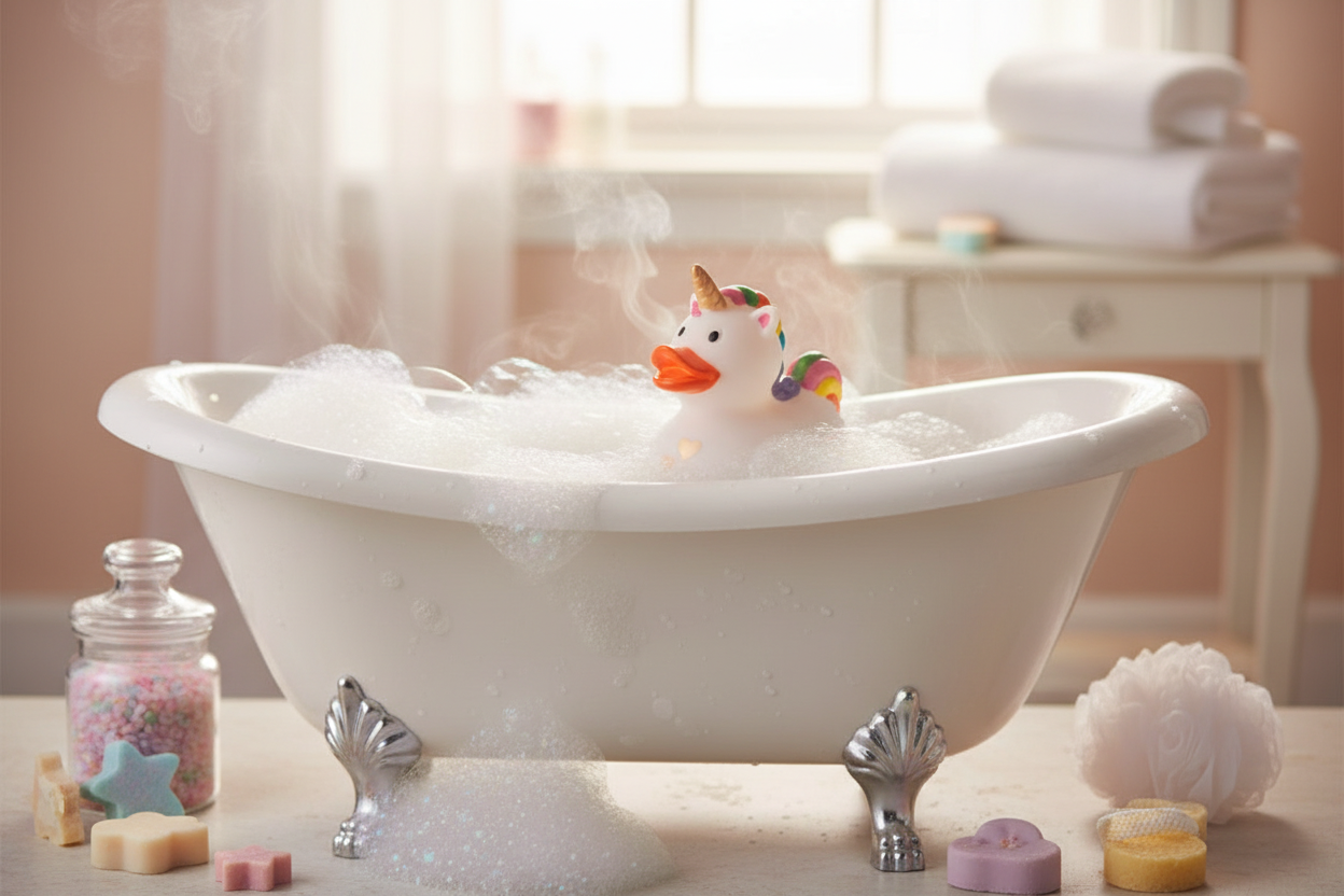 Herz-weiße Einhorn-Ente