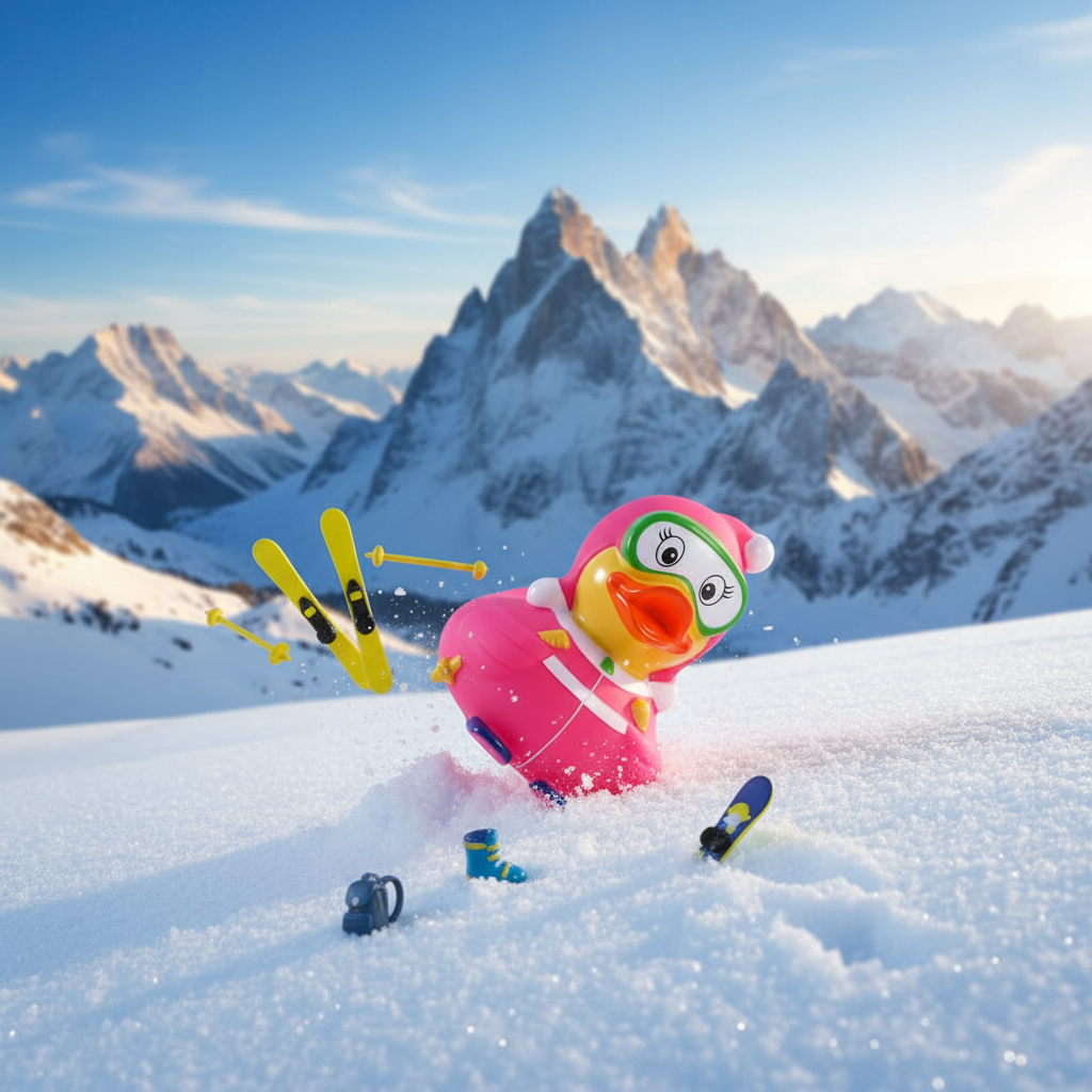Ente Skifahrer