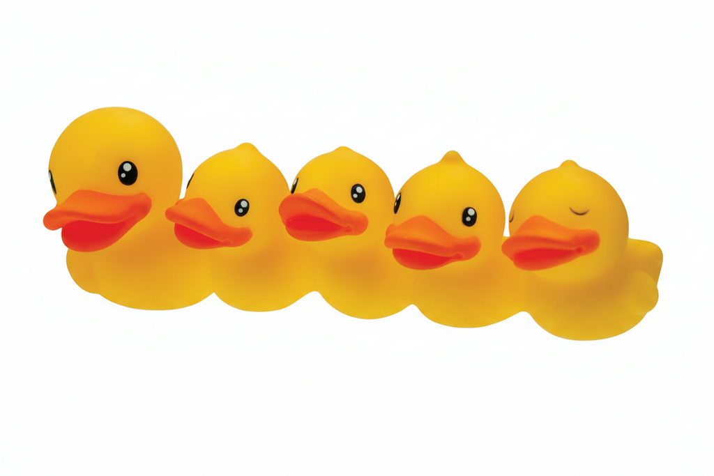 Yellow Duck Family Toothbrush Holder
