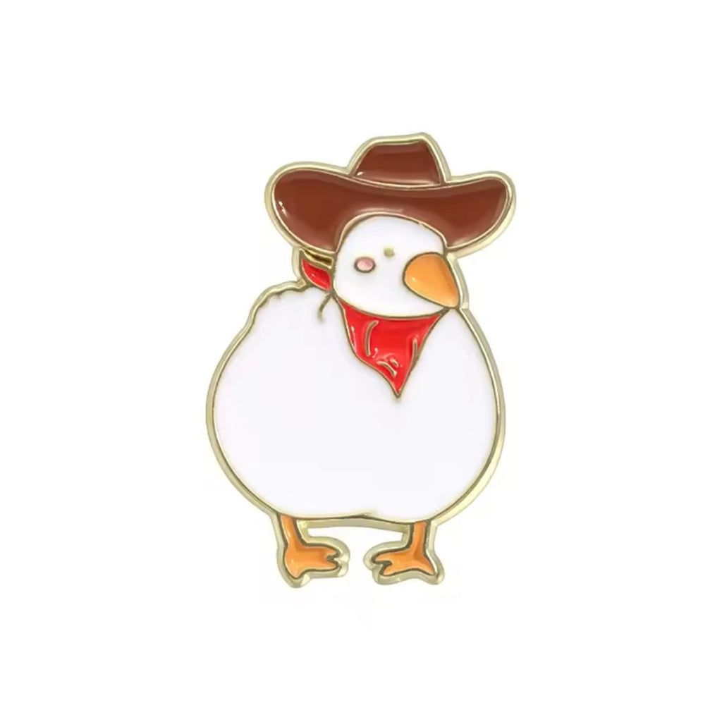 Cowboy White Duck Pin