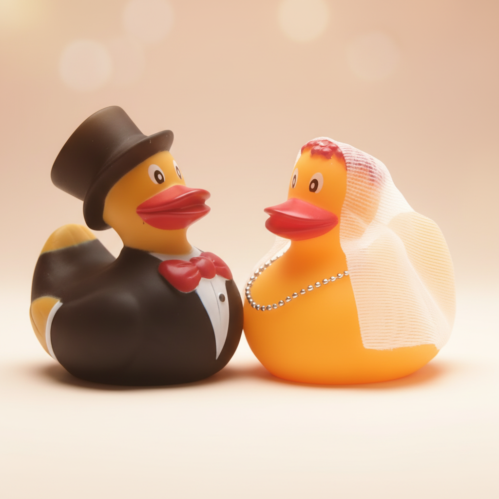 Couple de Petits Canards Mariés