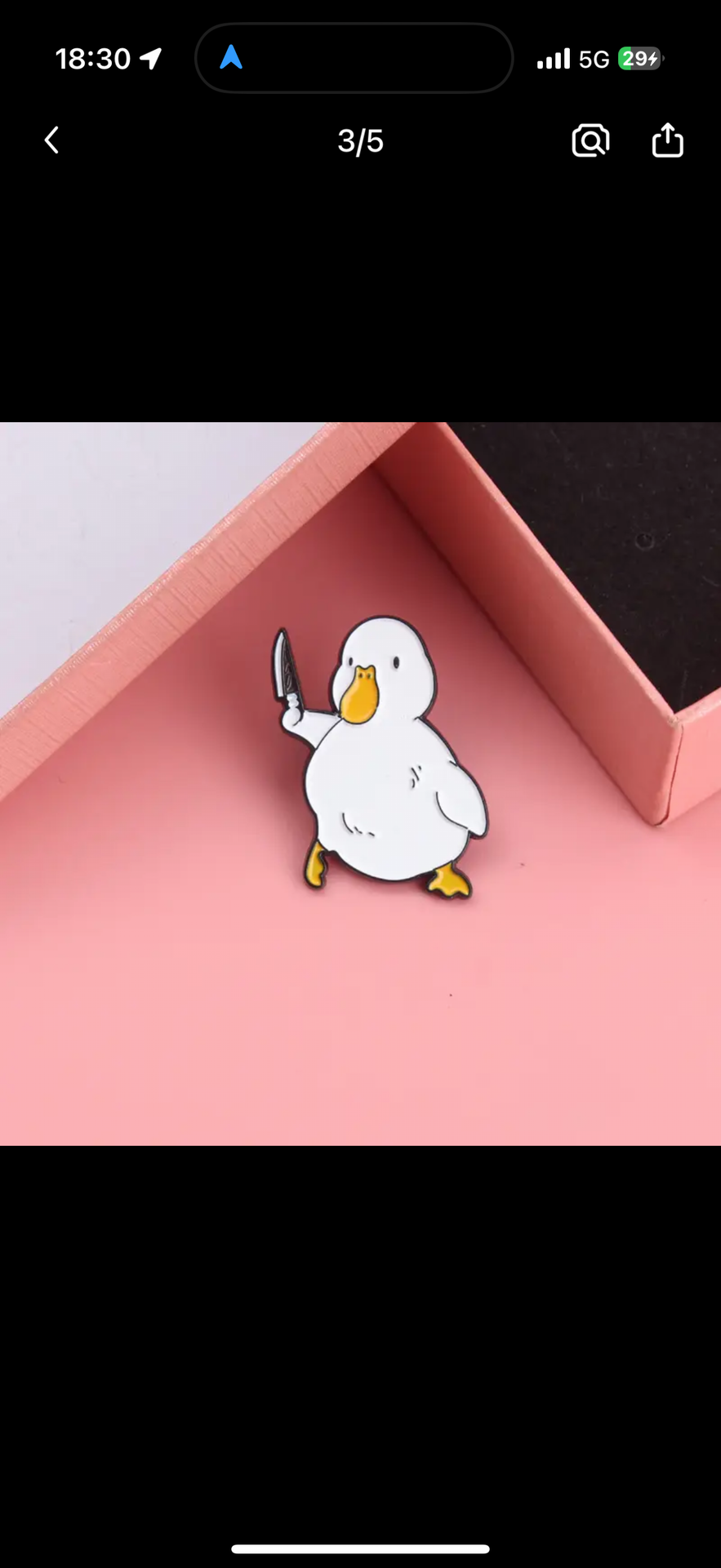 Pin's Canard Blanc Couteau
