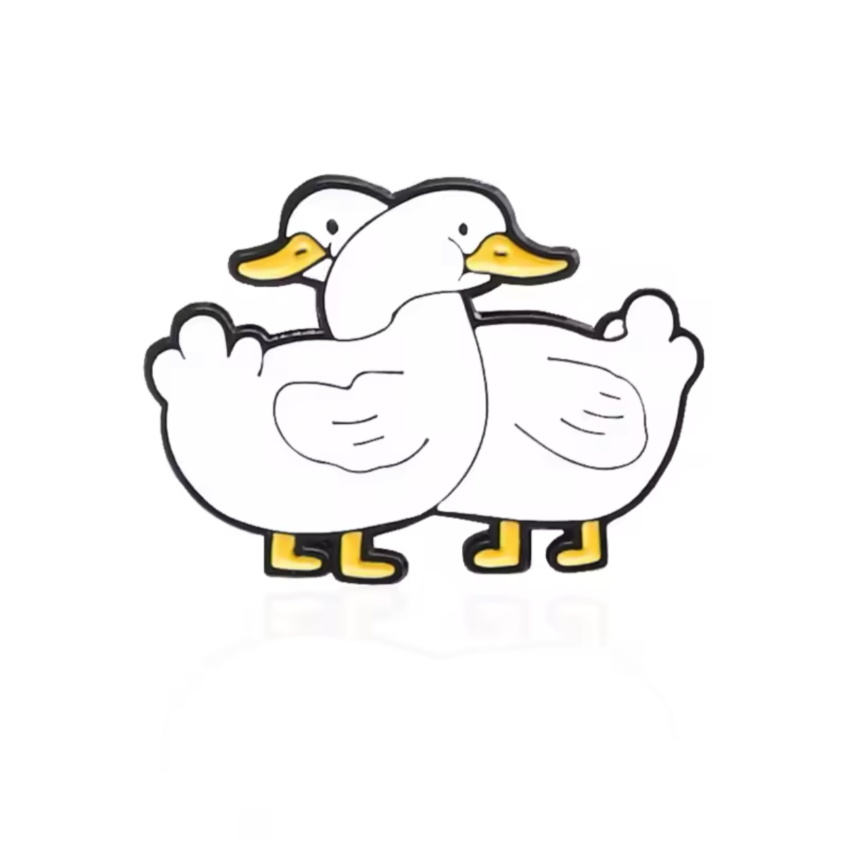 Intertwined White Ducks Pins