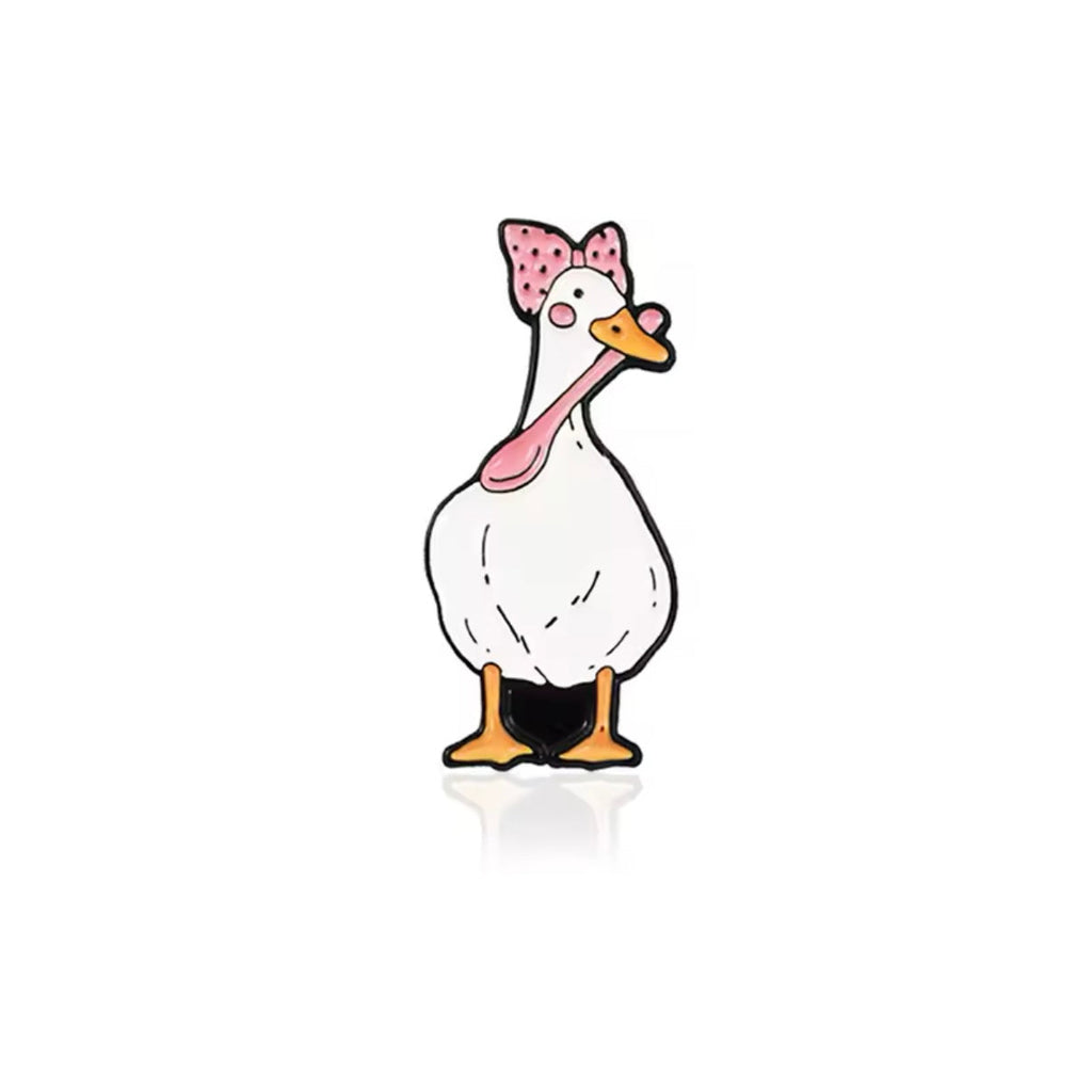 Weiße Ente Mama Koch Button