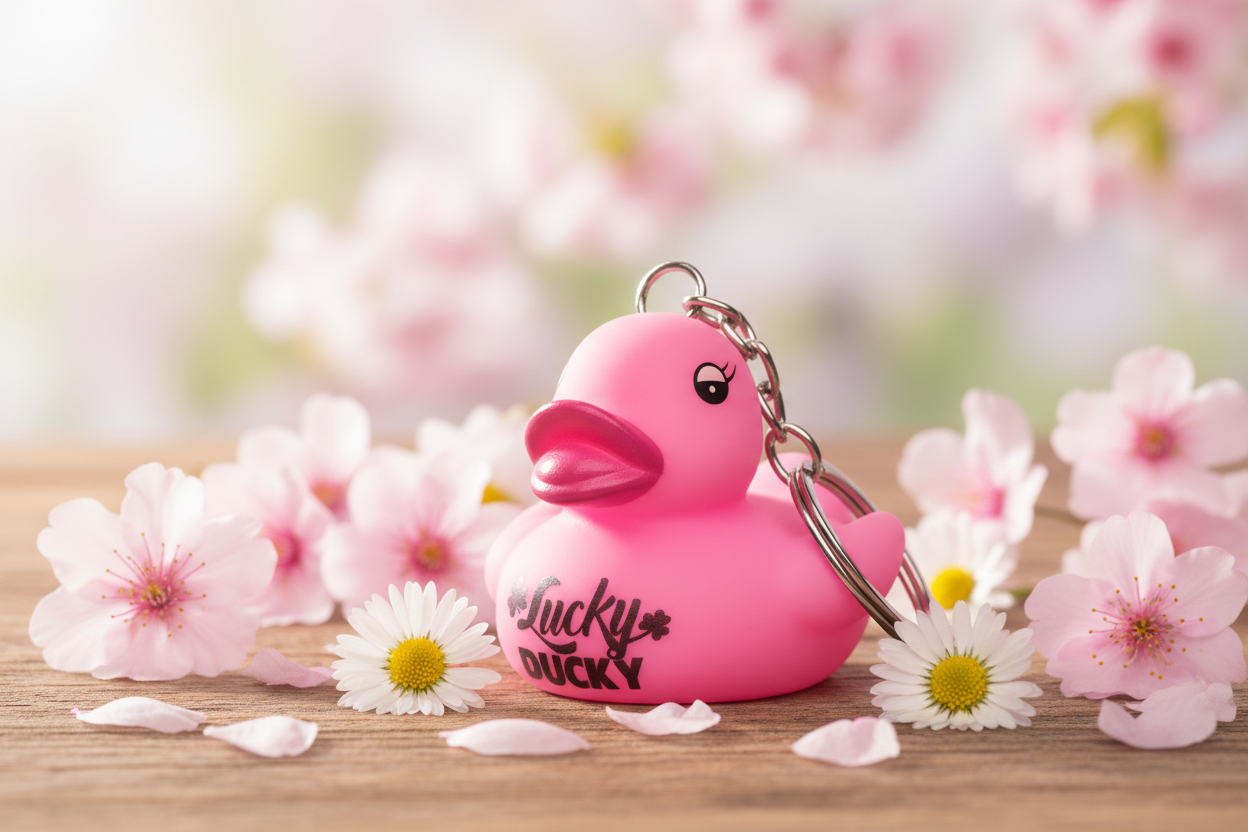 Lucky Ducky Schlüsselanhänger (rosa Ente)