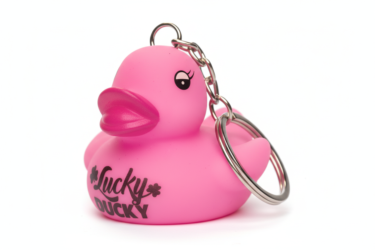 Lucky Ducky Schlüsselanhänger (rosa Ente)