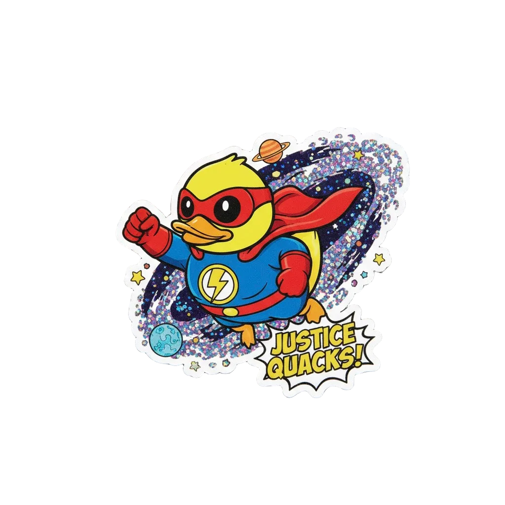 Sticker Canard Super-Héros – “Justice Quacks!”