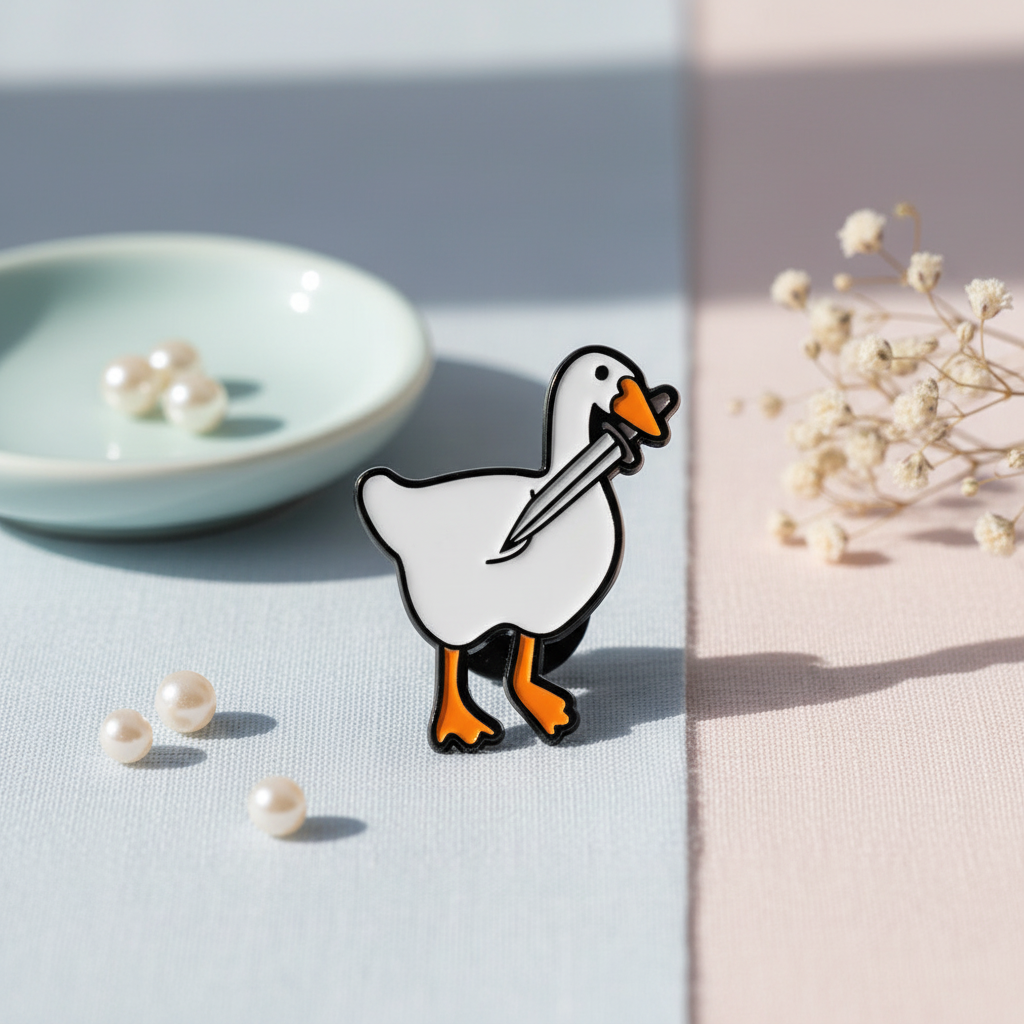 Pin's Canard Blanc avec Épée