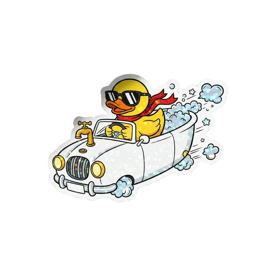 Cabrio-Enten-Aufkleber – Cooler Entenfahrer