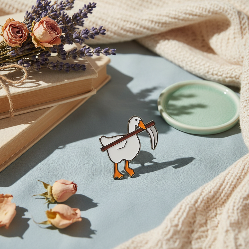 Weiße Entennadel mit Sense