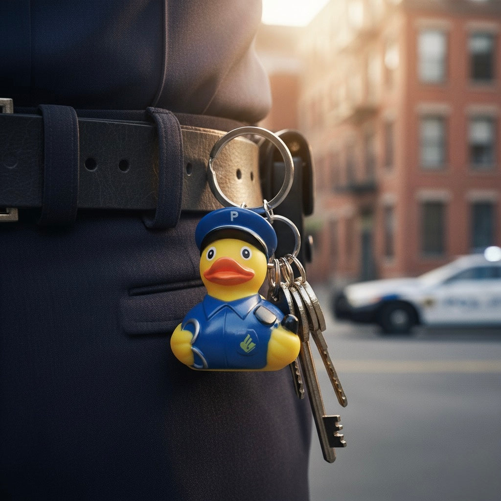 Polizei-Enten-Schlüsselanhänger