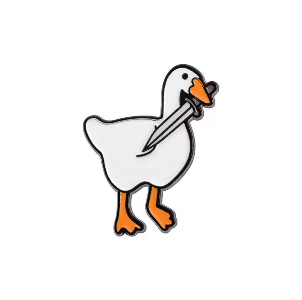 Weiße Ente mit Schwertnadel