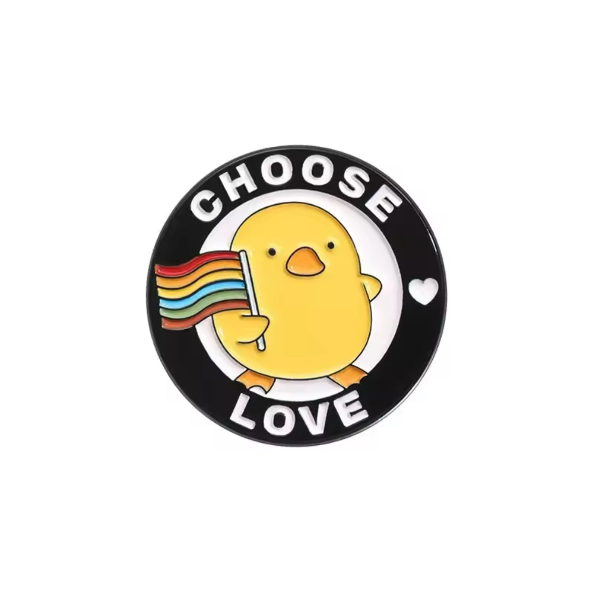 Pin’s Canard Jaune "Choose Love"