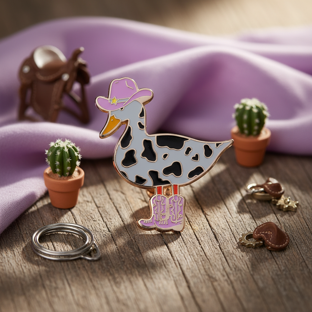 Cowgirl-Enten-Button