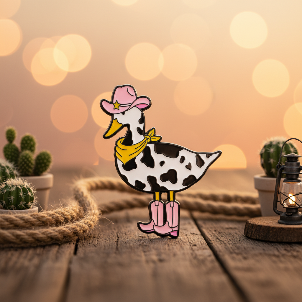 Cowgirl-Enten-Button