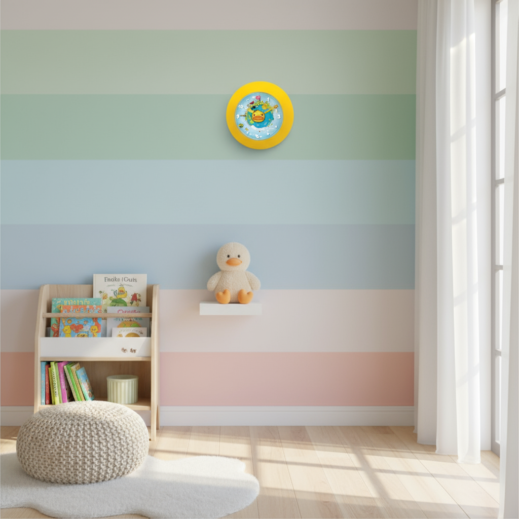 Horloge Murale Canard Jaune