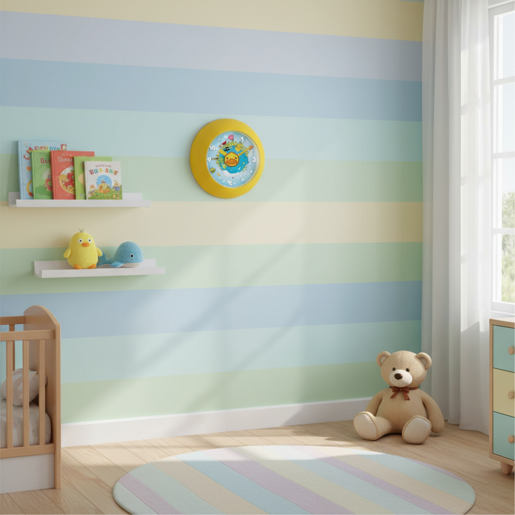 Wanduhr mit gelber Ente