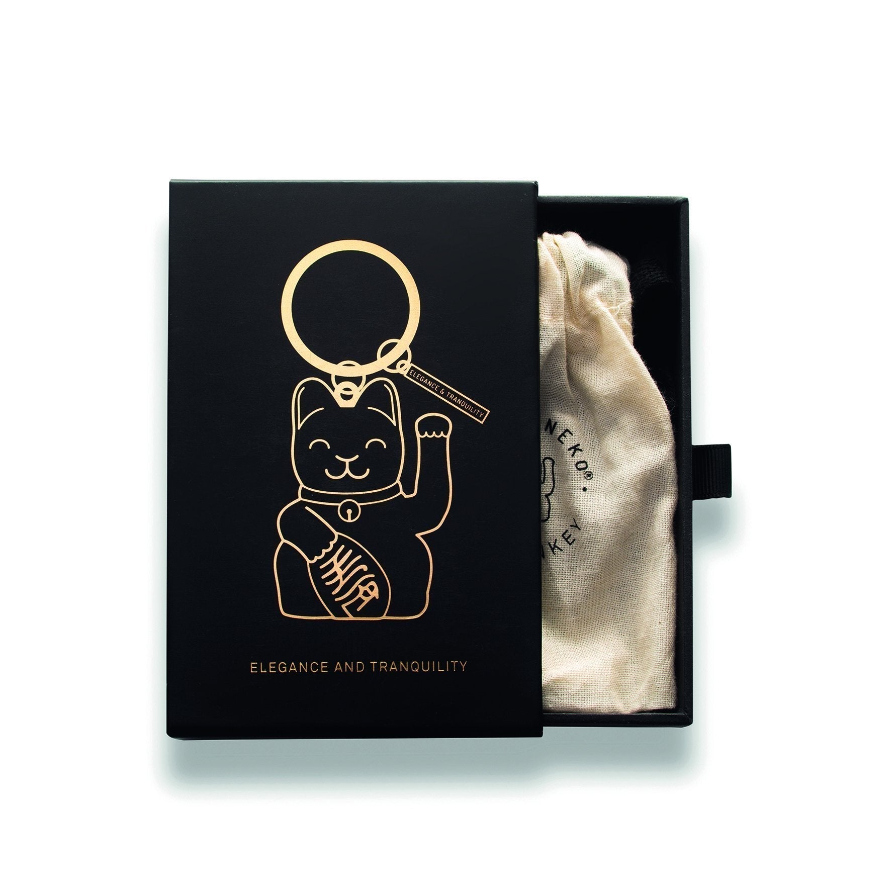 Porte-clés Chat Chanceux Noir
