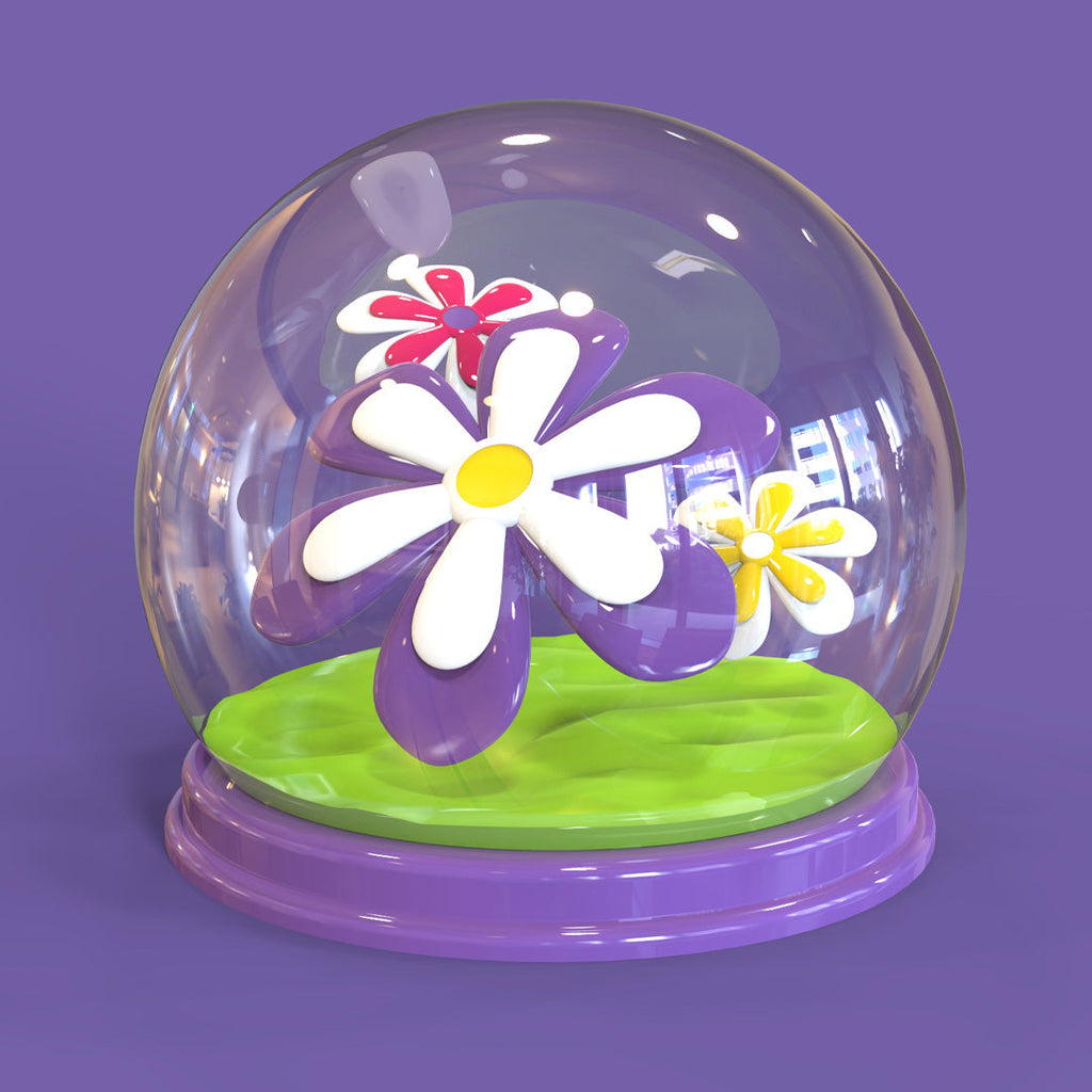 Schlüsselanhänger, silberne Blume