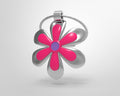 Schlüsselanhänger, silberne Blume
