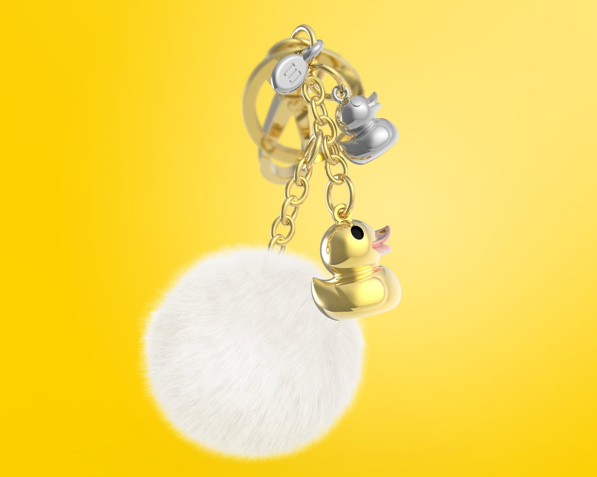 Golden Duck Pompom Bag Jewel