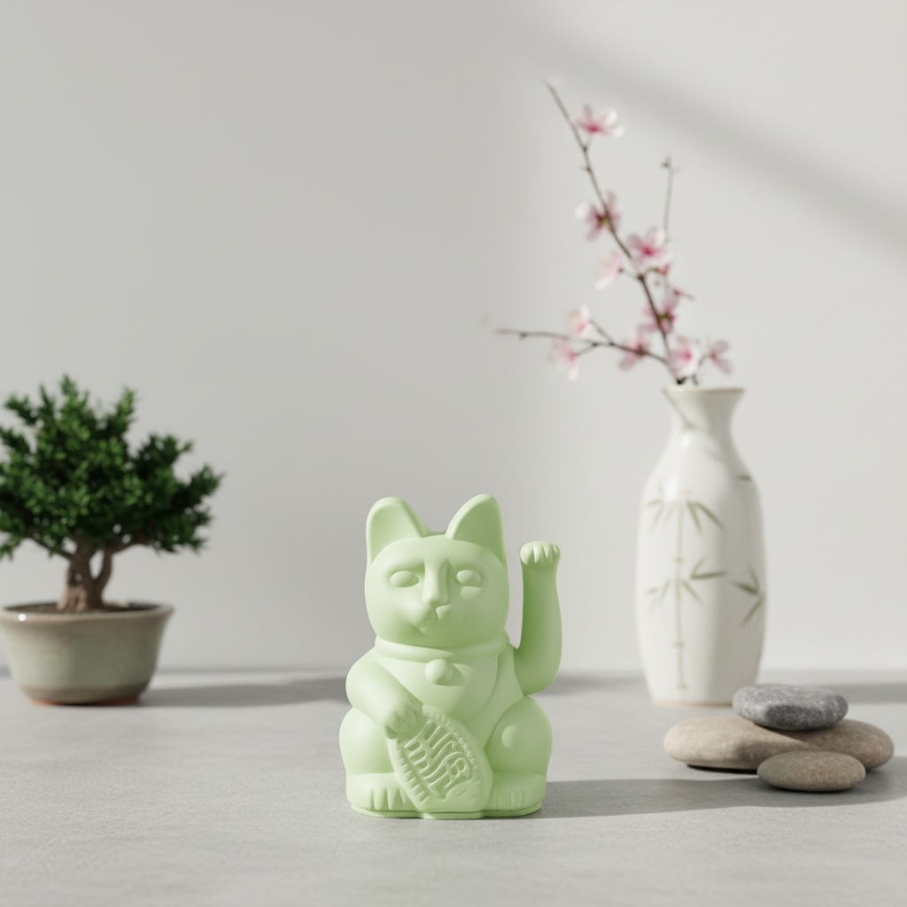 Mini Chat Chanceux Vert Clair