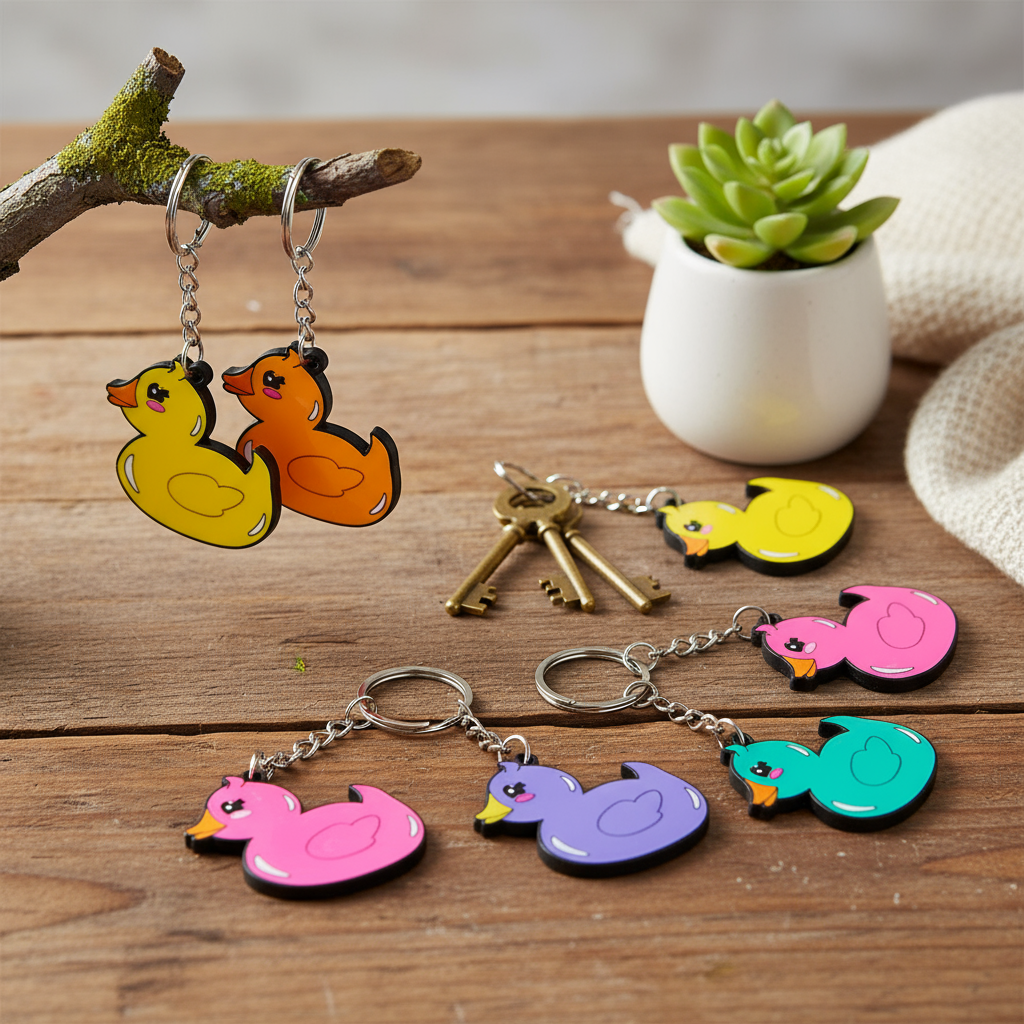 Color duck keychain