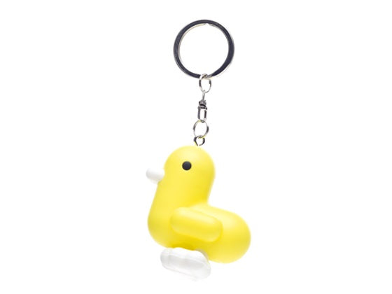 Fluo yellow duck keychain