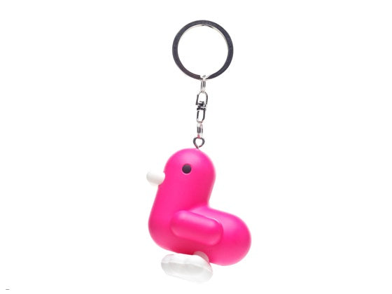 Fluo pink duck keychain