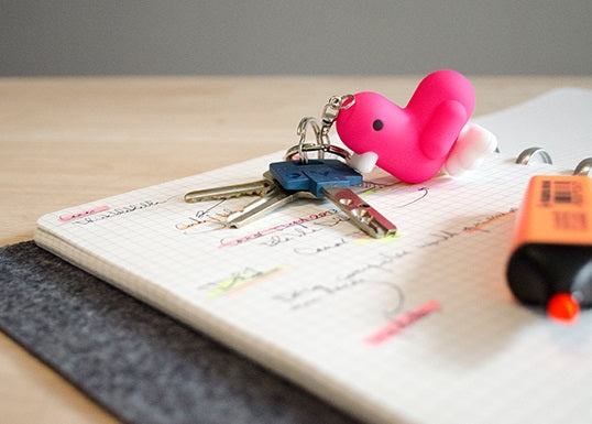 Fluo pink duck keychain