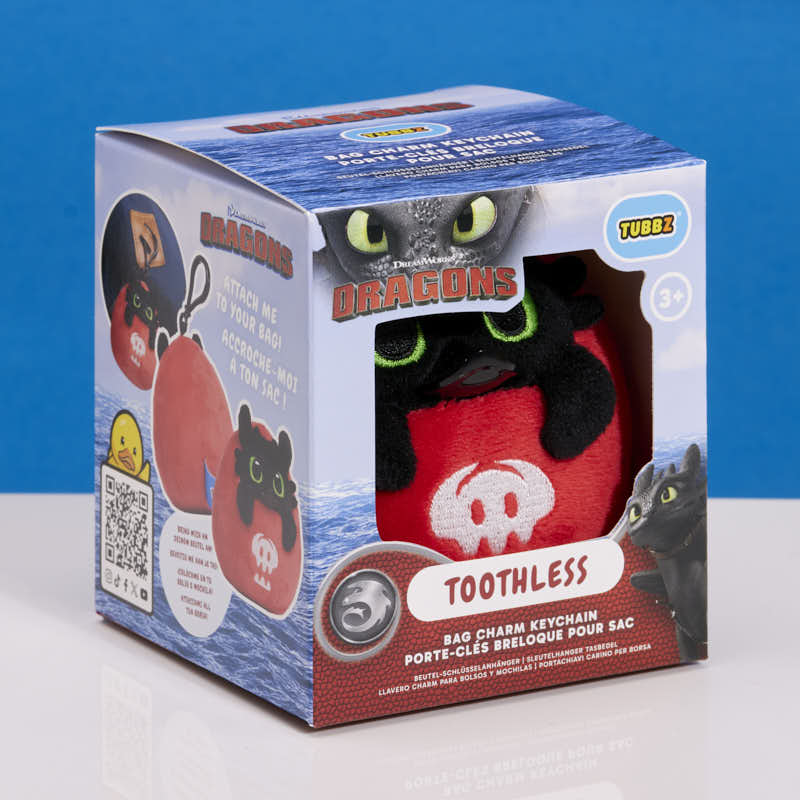 Porte-clés peluche TUBBZ Dragons : Krokmou - PRÉCOMMANDE*