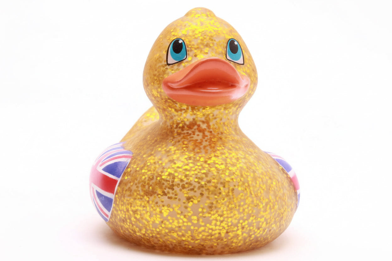 Union Jack Ente - Glitzer Gold