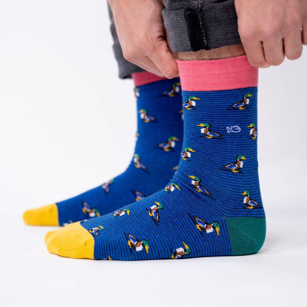 Animal combed cotton socks - Mallard Duck