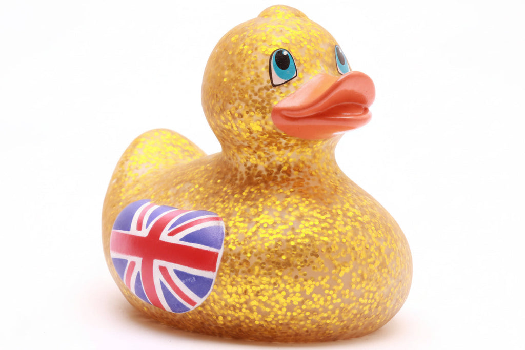 Union Jack Ente - Glitzer Gold