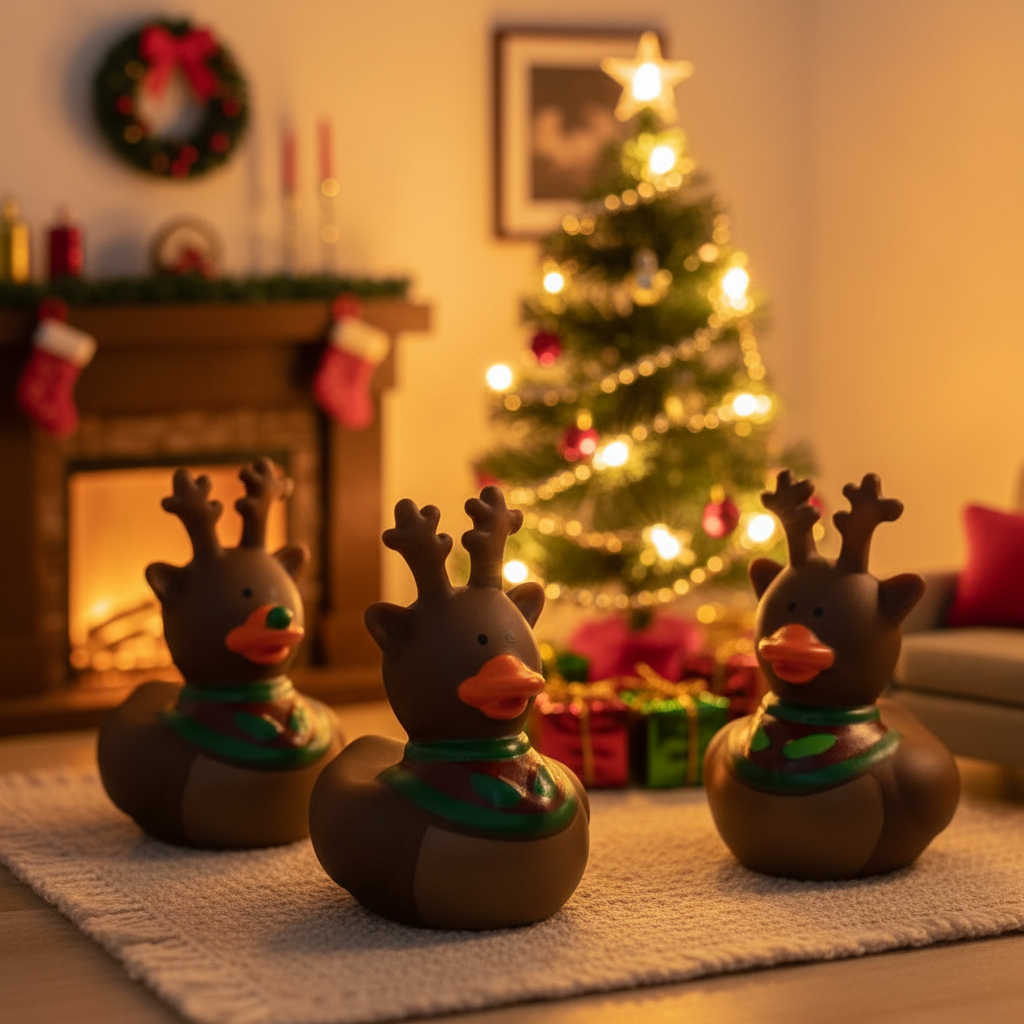 Kleiner Rentier-Weihnachts-Erpel