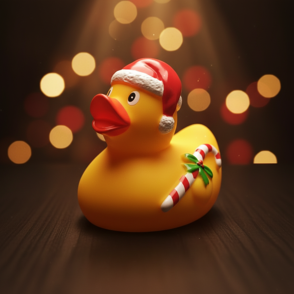 Weihnachtsente mit Zuckerstange