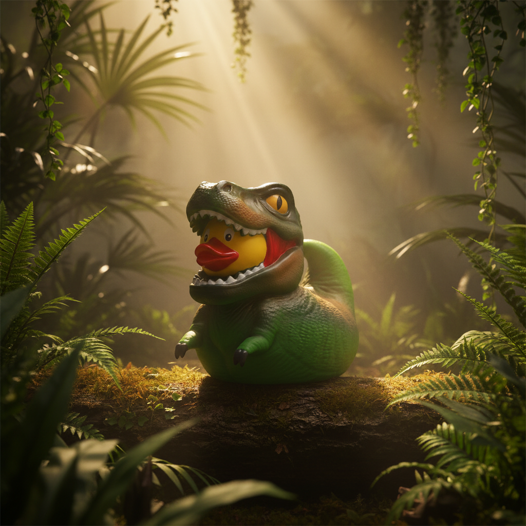 Grüne Dinosaurier-Ente T-Rex