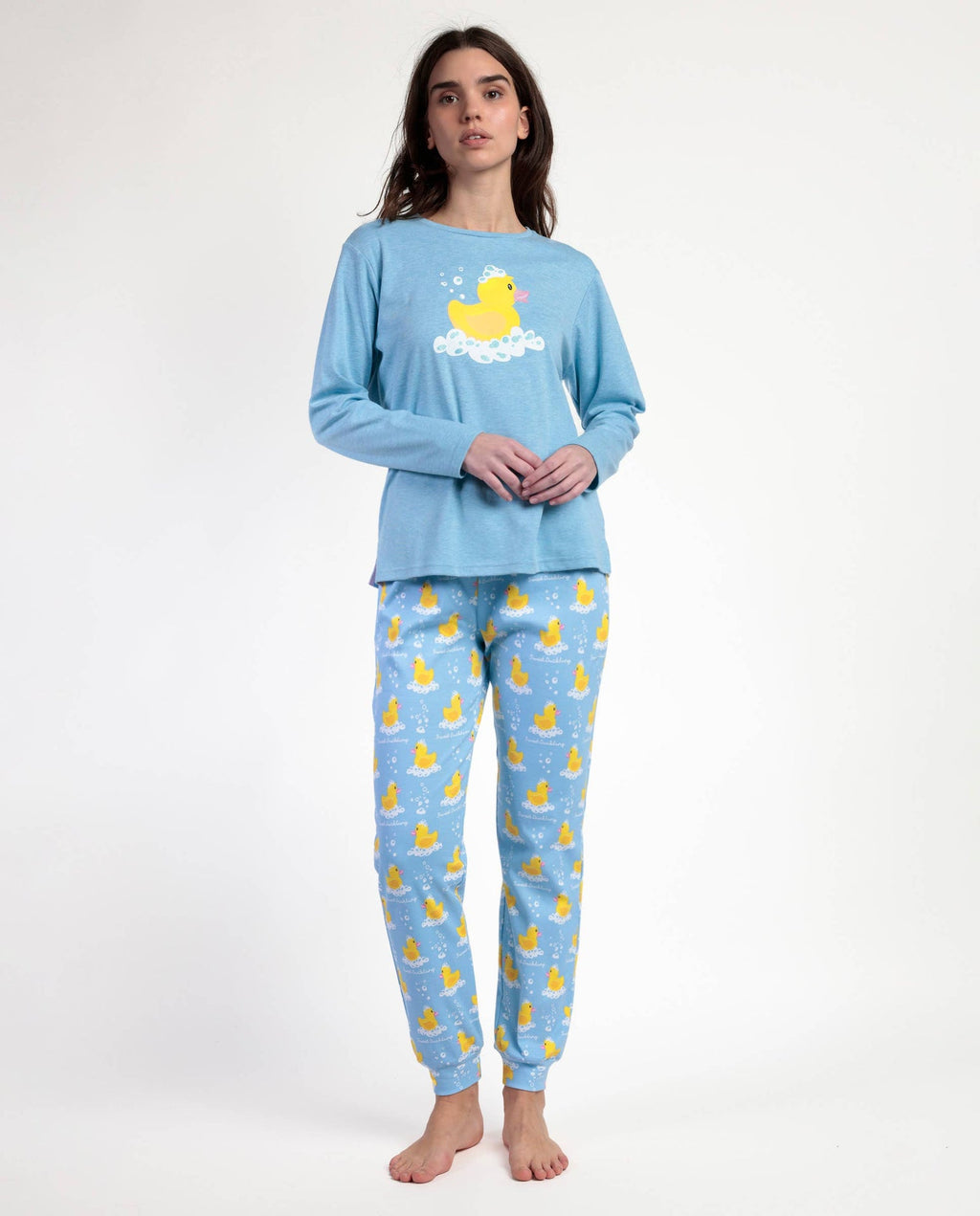 Schlafanzug Langarm Damen – Ente „Sweet Duckling“