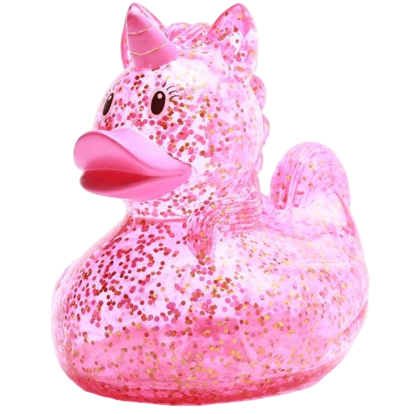 Glitzernde rosa Einhorn-Ente