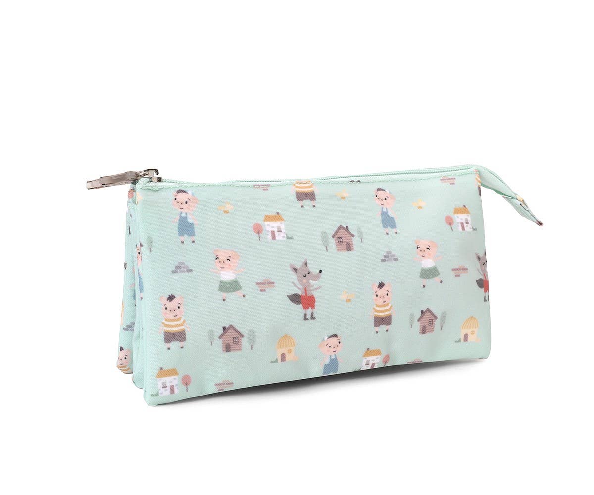 Trousse à Crayons 3 Compartiments Les Trois Petits Cochons