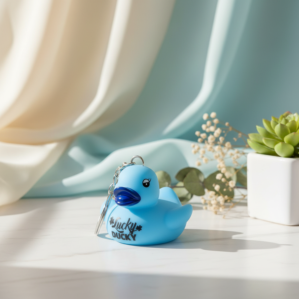 Lucky Ducky Blaue Ente Schlüsselanhänger