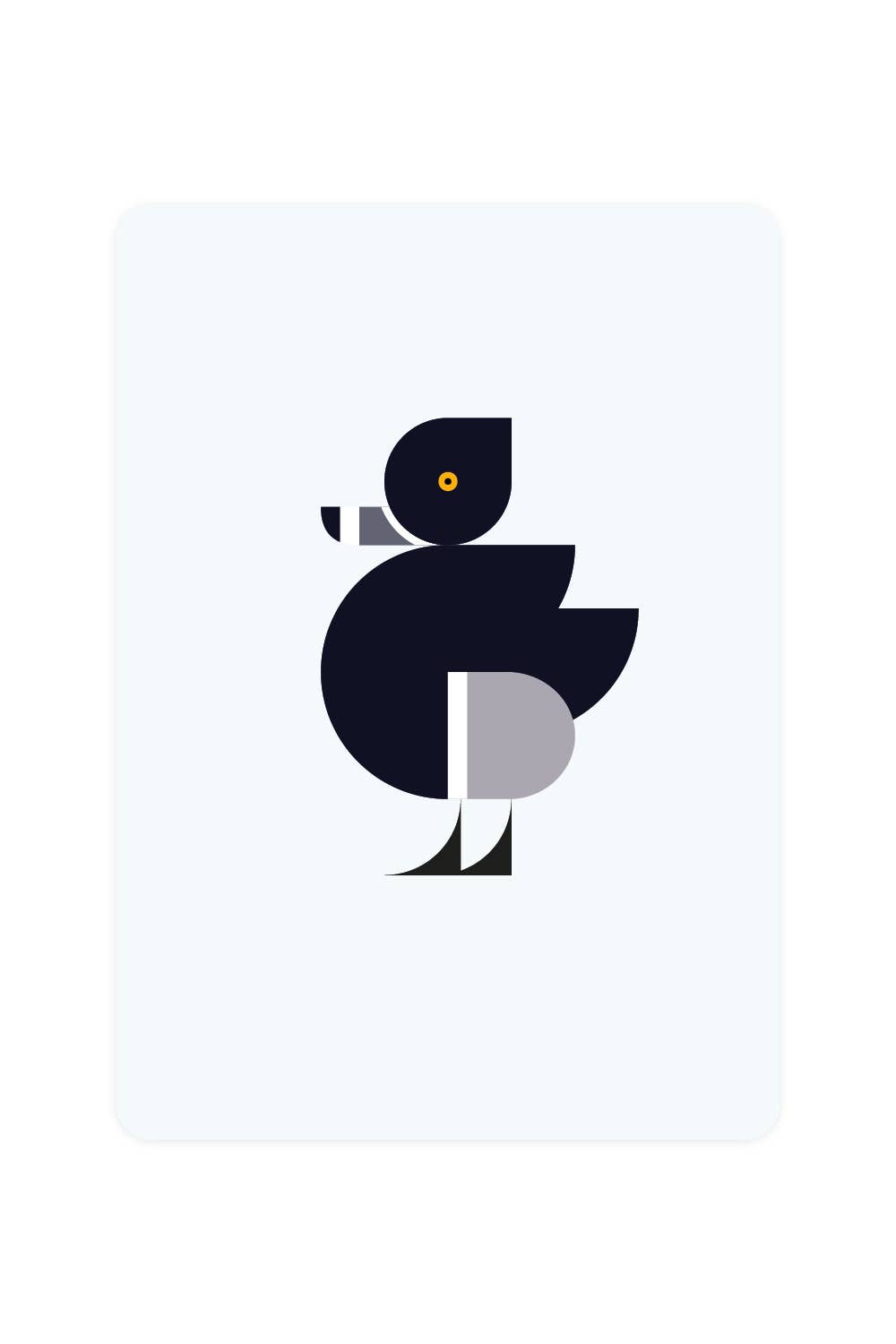 Carte postale avec canard à bec cerclé
