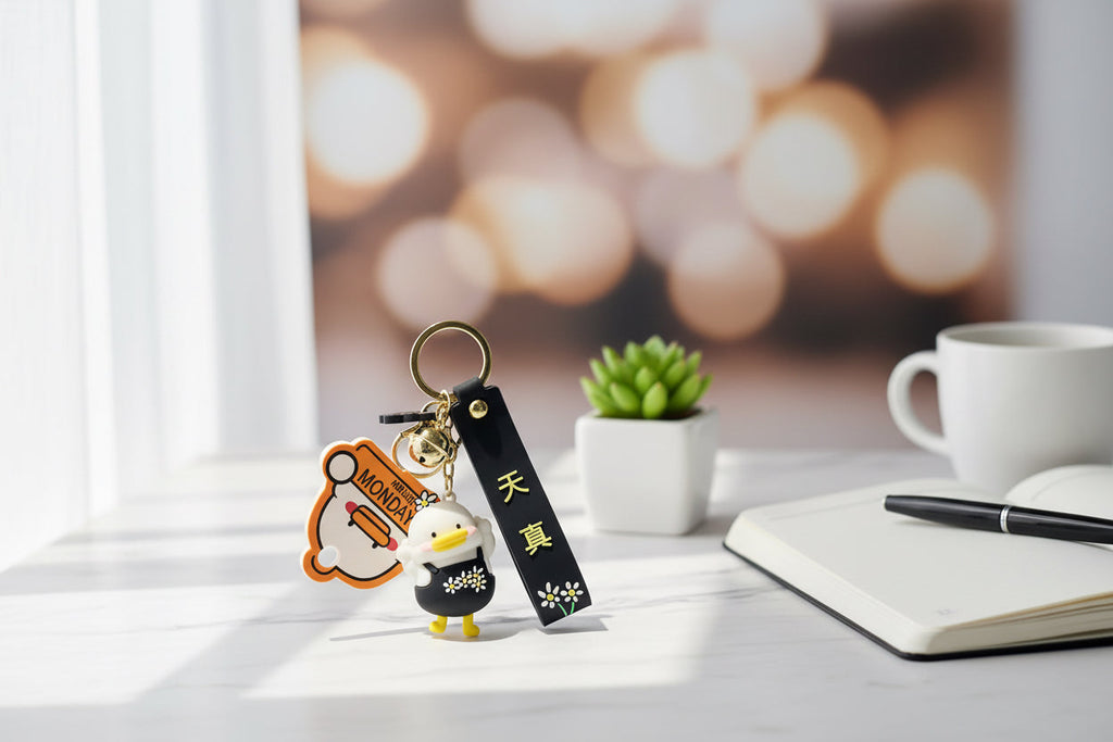 Gänseblümchen-Ente Schlüsselanhänger