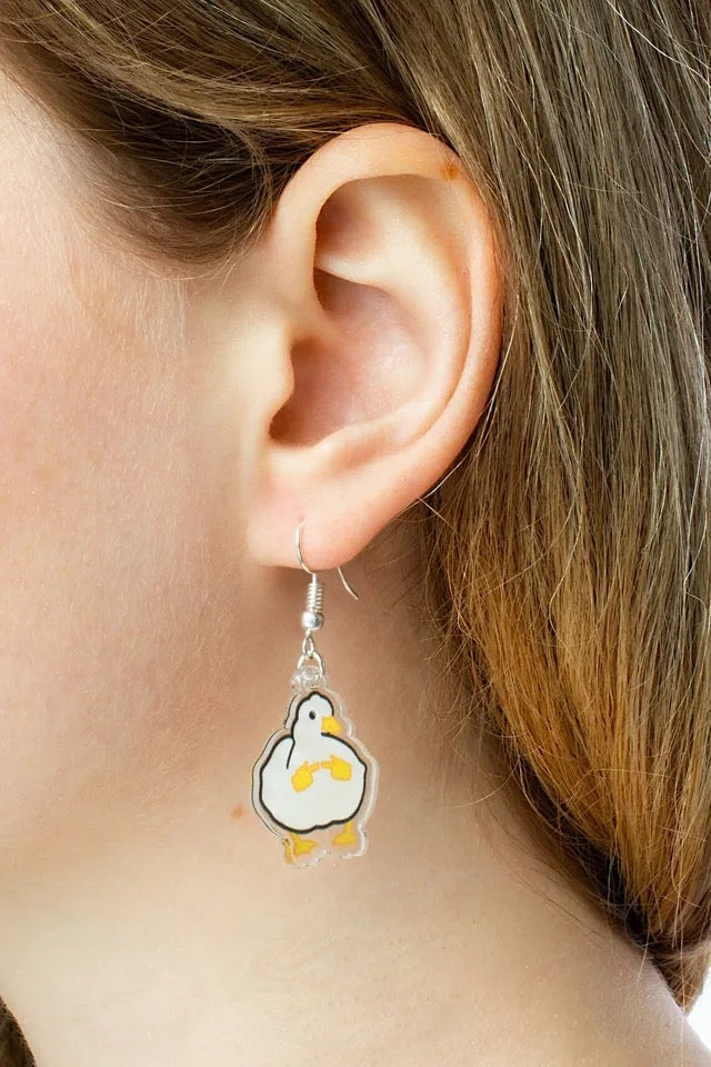 Holly duck earrings