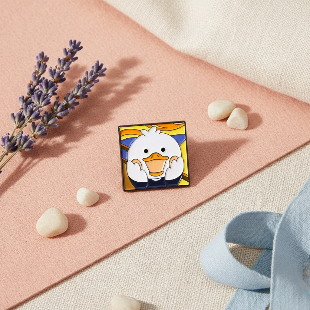 The Scream White Duck Pin