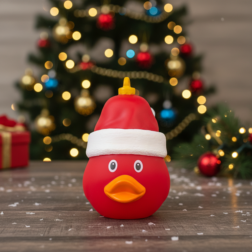 Weihnachtskugel-Ente mit Hut