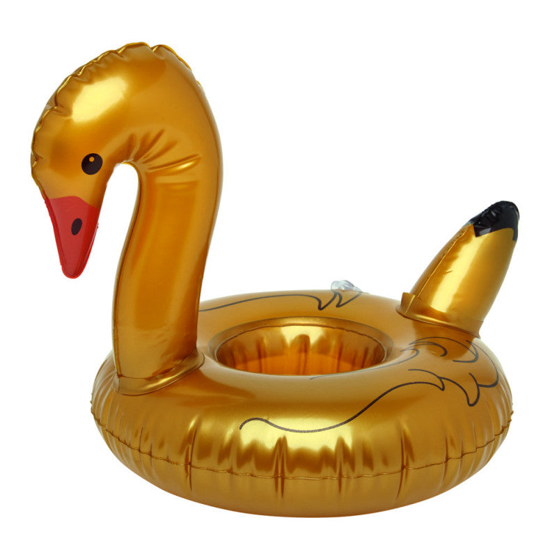 Porte-Gobelet Gonflable Cygne Doré