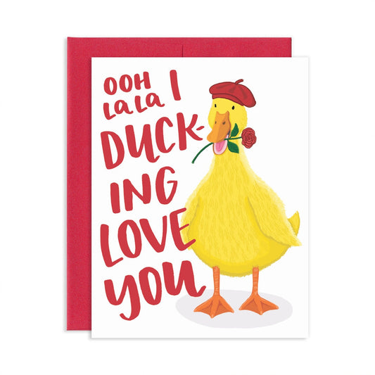Ente in der Liebes-Gruß-Karte