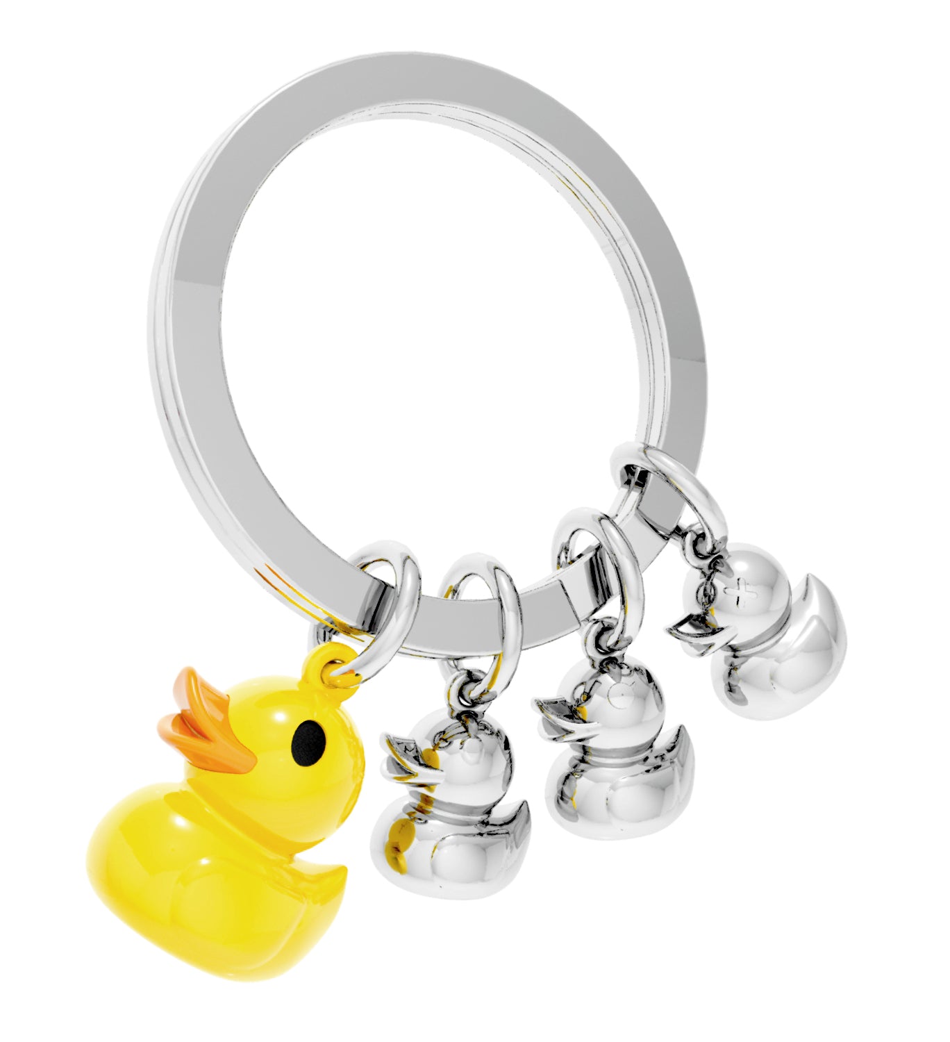 Yellow duck family keychain